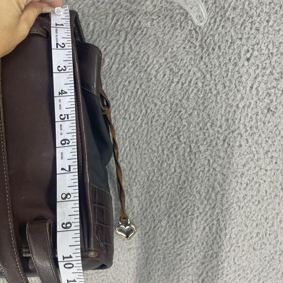 Brighton Backpack Purse Womens Brown Black Croc Embossed Leather Bag Western - Picture 3 of 16